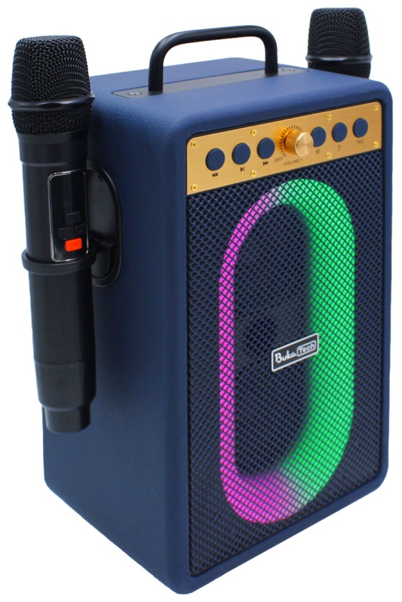 Портативная колонка с двумя микрофонами BukaTech Ella, темно-синий фото 4