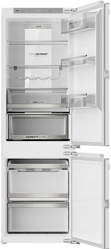 Встраиваемый двухкамерный холодильник Haier BCF5261WRU No frost, белый фото 1