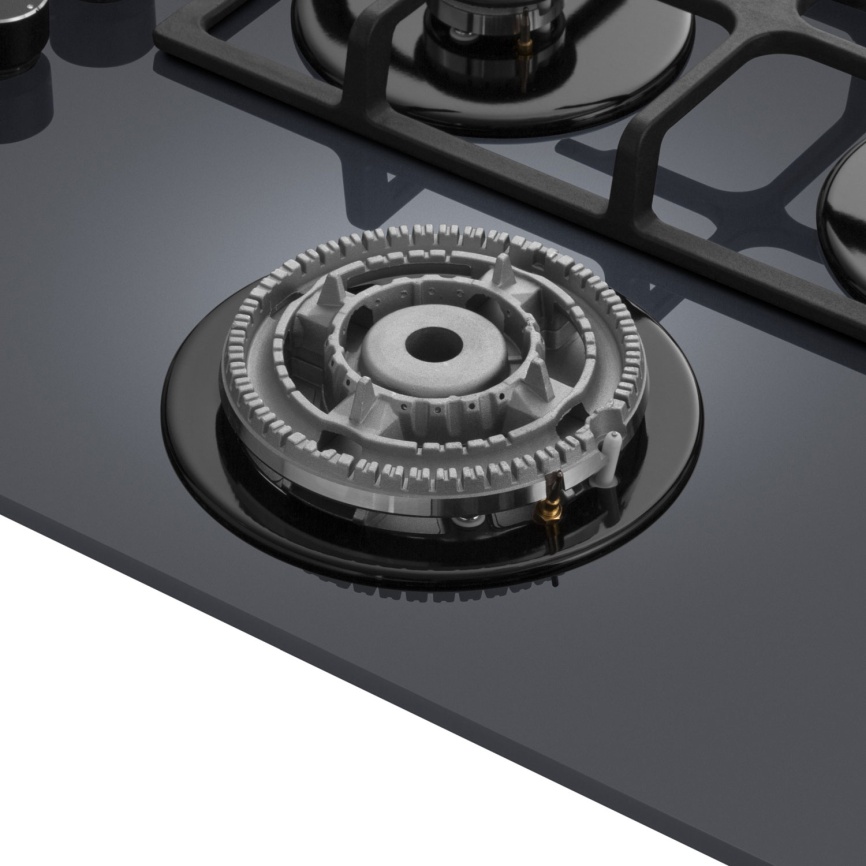 Газовая варочная панель Meferi MGH604GR GLASS ULTRA 60 см, 4 конфорки электроподжиг газконтроль, серый фото 8
