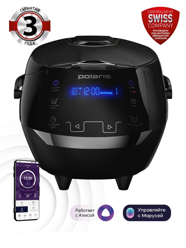 Мультиварка Polaris PMC 0526 IQ Home, дисплей, чаша 5 литров, таймер фото 1