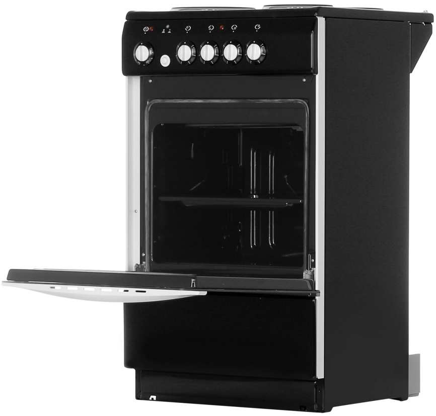 Электроплита De luxe 5004.12 э (без щитка и крышки) 50 см, 4 конфорки, черный фото 6