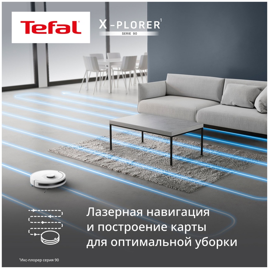 Робот-пылесос Tefal X-PLORER Serie 90 Animal Allergy (RG8777WH) белый фото 4