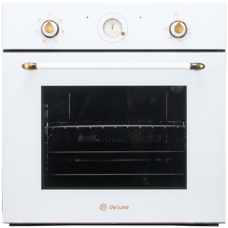 Электрический духовой шкаф De luxe 6006.05эшв-153 59 см, 64 л гриль конвекция, белый фото 1
