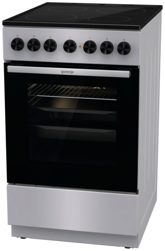 Электроплита Gorenje GEC5B41SG 50 см, 4 конфорки, серебристый фото 3