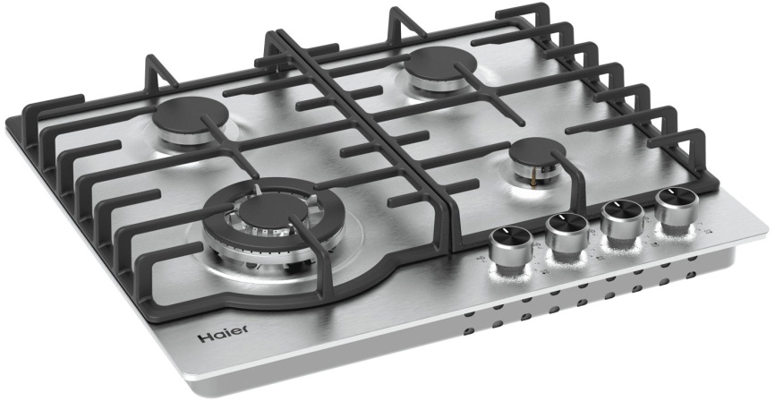 Газовая варочная панель Haier HHX-M64RFVLX 58 см, 4 конфорки электроподжиг газконтроль, серебристый фото 4