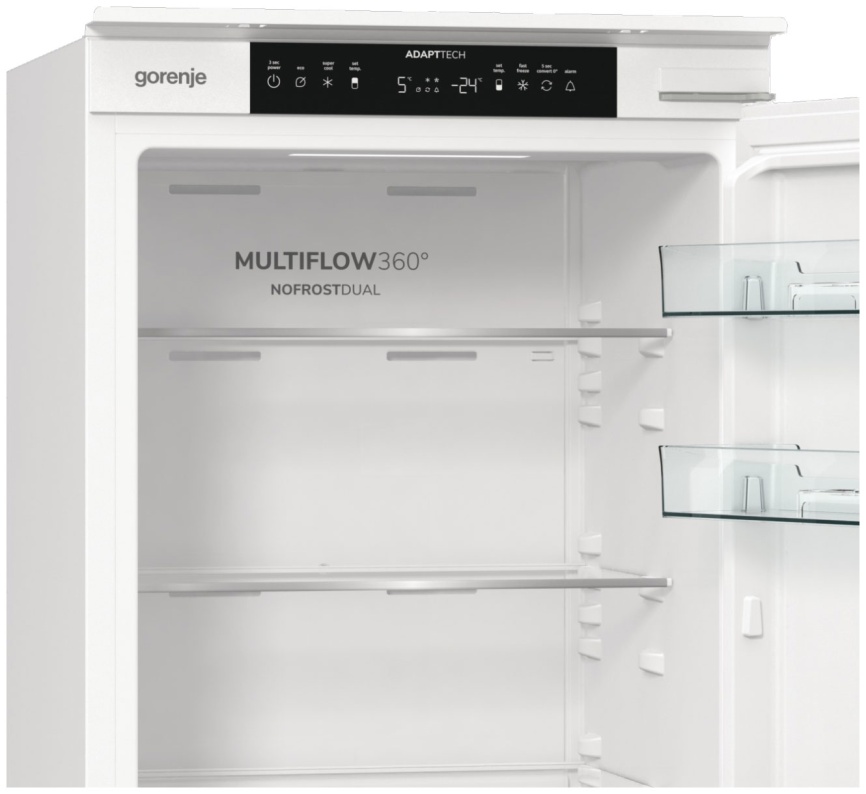 Встраиваемый двухкамерный холодильник Gorenje NRKI517141 No frost, белый фото 9