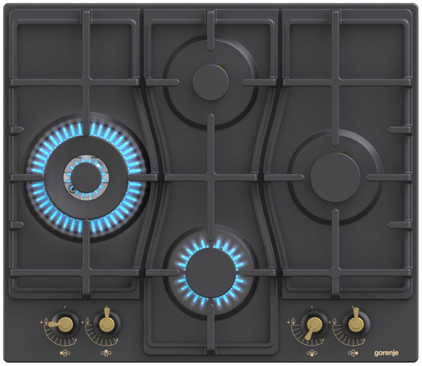 Газовая варочная панель Gorenje GW6D42CLB 60 см, 4 конфорки электроподжиг газконтроль, черный фото 5