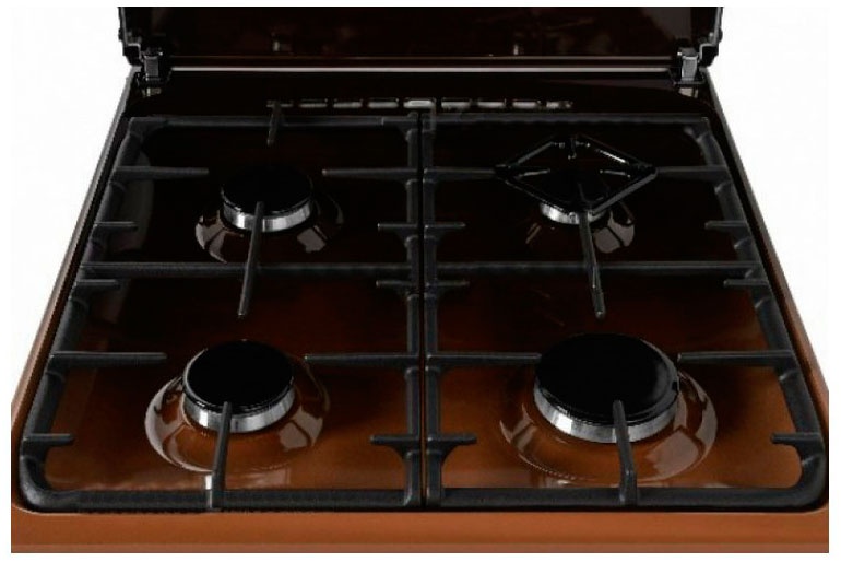 Комбинированная плита Gefest ПГЭ 5102-02 0001 58 см, 52 л, 4 конфорки, коричневый фото 2