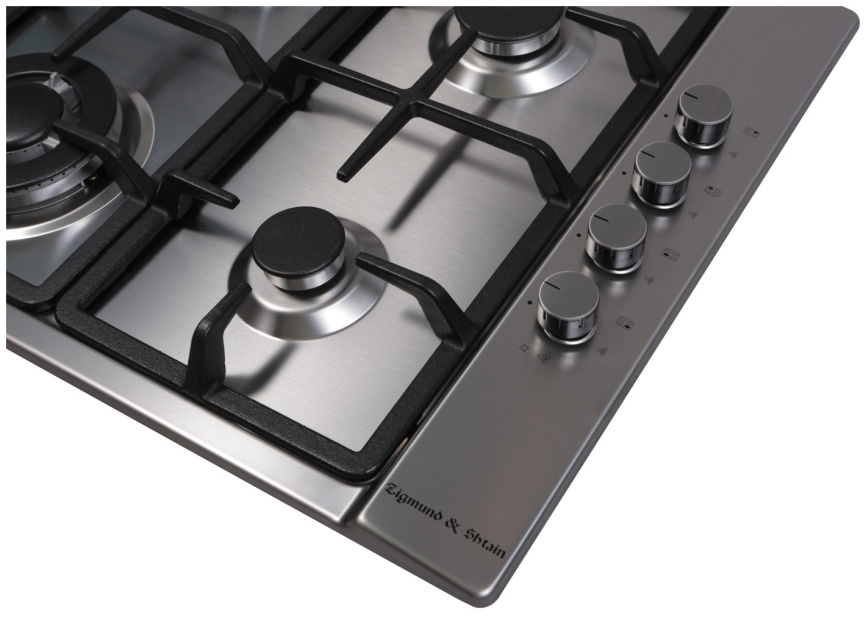 Газовая варочная панель Zigmund & Shtain GN 98.61 S 58 см, 4 конфорки электроподжиг газконтроль, серебристый фото 4