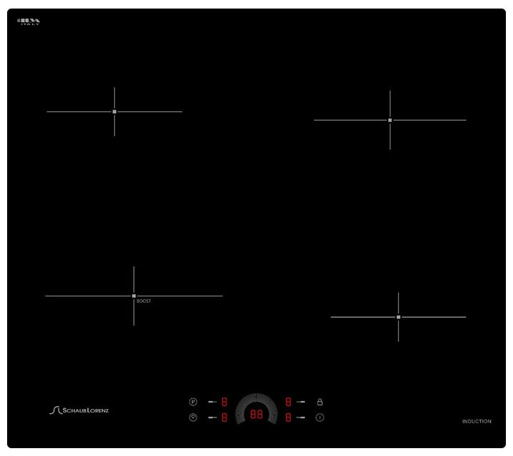Электрическая варочная панель Schaub Lorenz SLK IY 61 H1 59 см, 4 конфорки стеклокерамика, черный фото 1