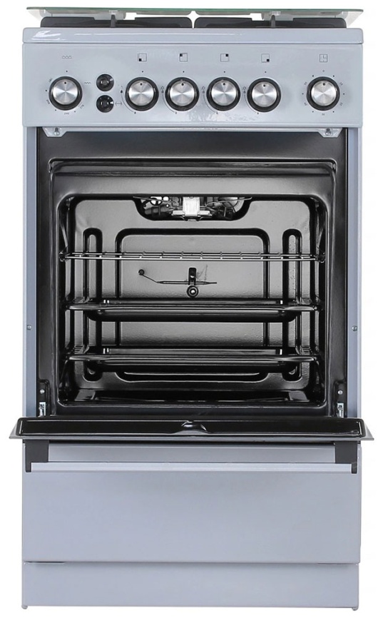 Газовая плита De luxe 5040.40г(кр) ЧР-012 50 см, 43 л, 4 конфорки, серый фото 2