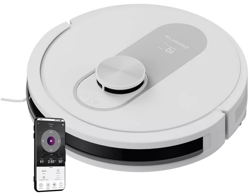 Робот-пылесос Polaris PVCR 4250 WIFI IQ Home, сухая и влажная уборка, белый фото 1