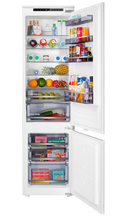 Встраиваемый двухкамерный холодильник Maunfeld MBF193SLFWGR Inverter, белый фото 4