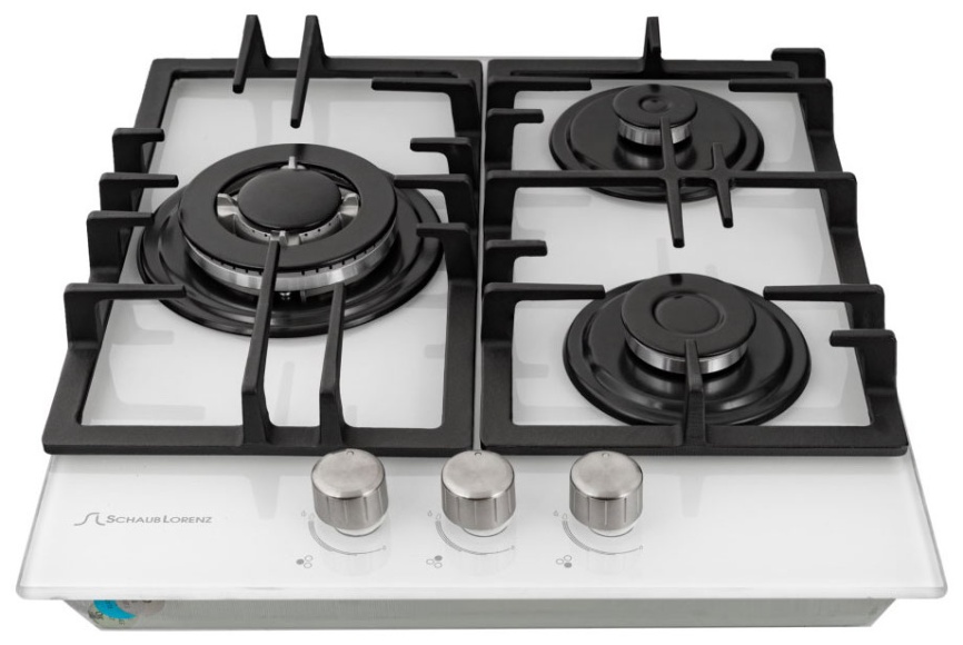Газовая варочная панель Schaub Lorenz SLK GL4512 46 см, 3 конфорки электроподжиг газконтроль, белый фото 3