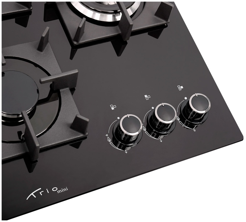 Газовая варочная панель Gefest ПВГ 2100-01 К33 45 см, 3 конфорки электроподжиг газконтроль, черный фото 3