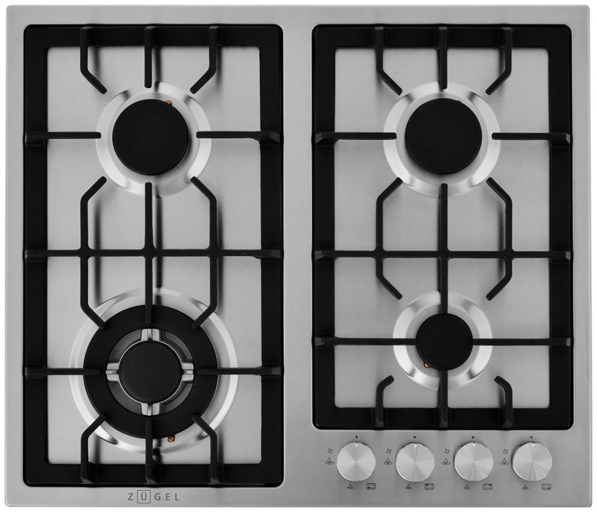 Газовая варочная панель Zugel ZGH601X, стальная фото 1