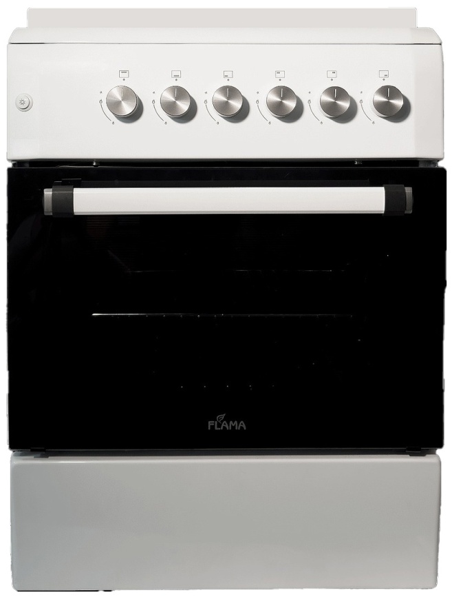 Газовая плита Flama AG 14218 W 50 см, 4 конфорки, белый фото 1
