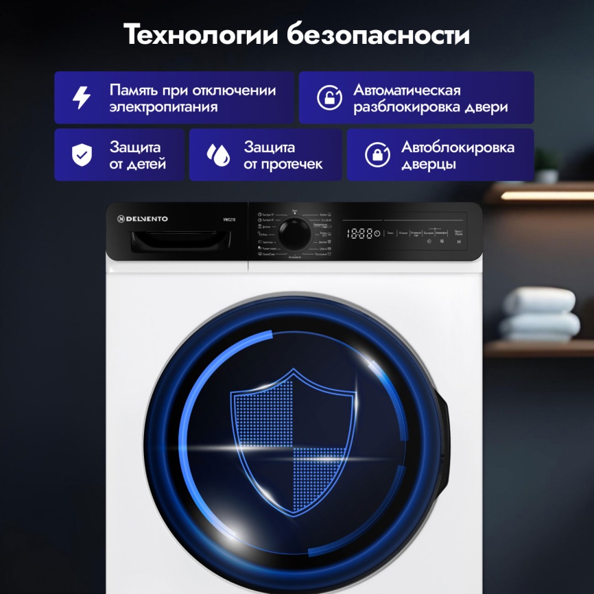 Стиральная машина Delvento VWC210 7 кг, белый фото 7