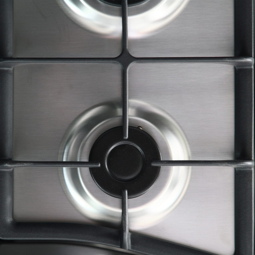 Газовая варочная панель De luxe 5840.00 гмв - 052ЧР 58 см, 4 конфорки электроподжиг газконтроль, серебристый фото 5