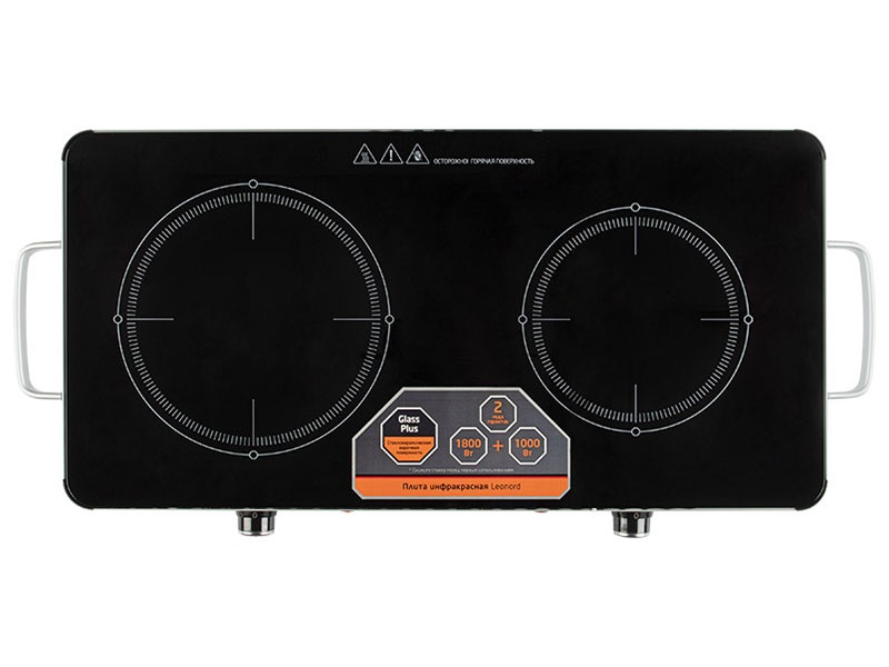 Плита настольная инфракрасная Leonord LE-1748 (108176) 2 конфорки, черный, серебристый фото 3