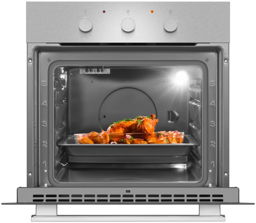 Электрический духовой шкаф Hansa BOEI64111 Quadrum 59 см, 68 л гриль, серебристый фото 3