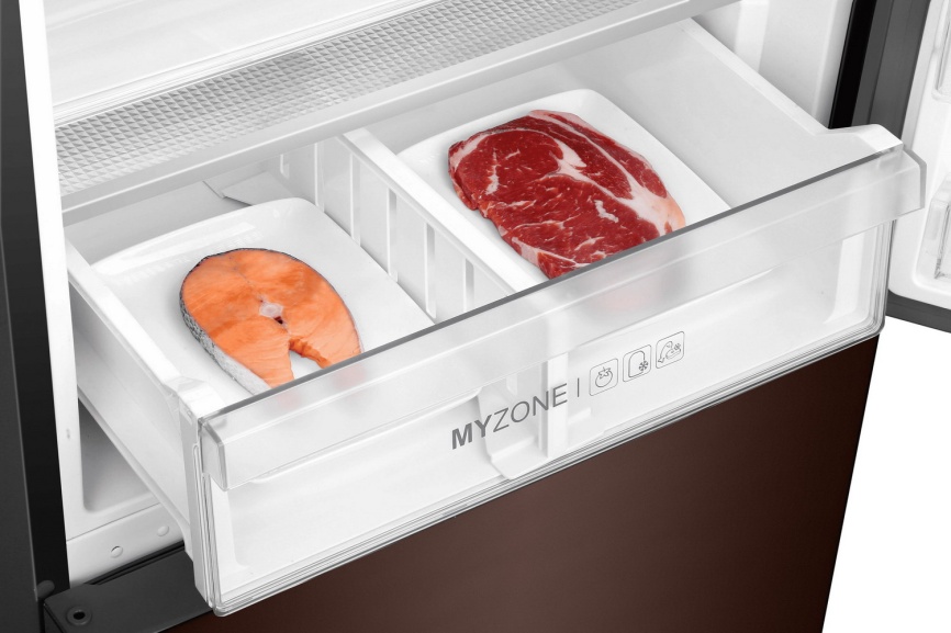 Двухкамерный холодильник Haier C4F740CLBGU1 No frost, коричневый фото 11