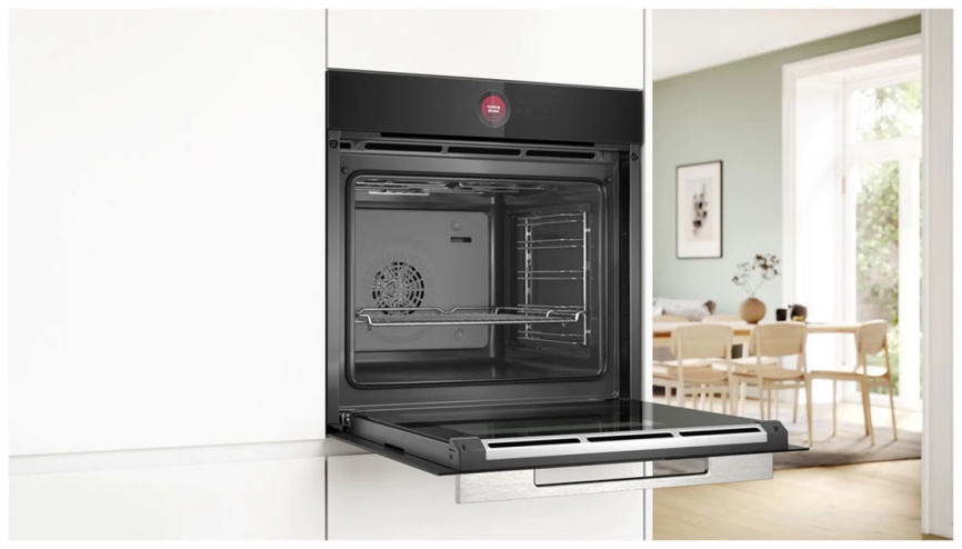 Электрический духовой шкаф Bosch HBG7341B1 59 см, 71 л, гриль и конвекция, черный фото 4