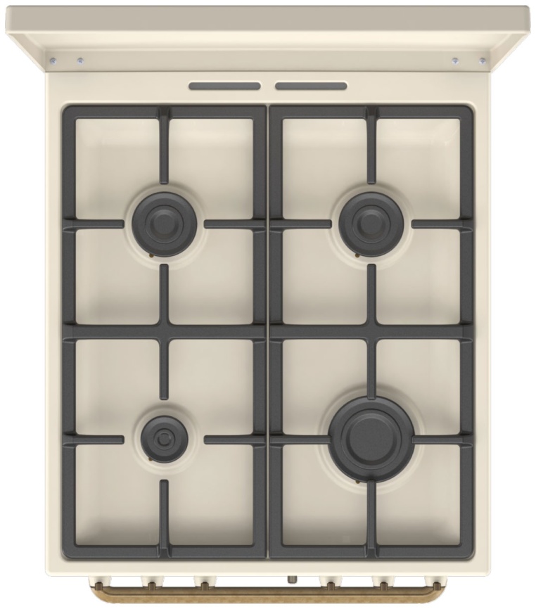 Комбинированная плита Gorenje GKS5B70CLI 50 см, 70 л, 4 конфорки, бежевый фото 6