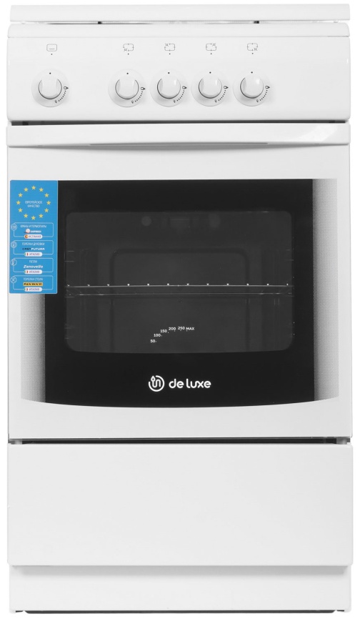 Газовая плита De luxe 506040.05 г 50 см, 54 л, 4 конфорки, белый фото 2