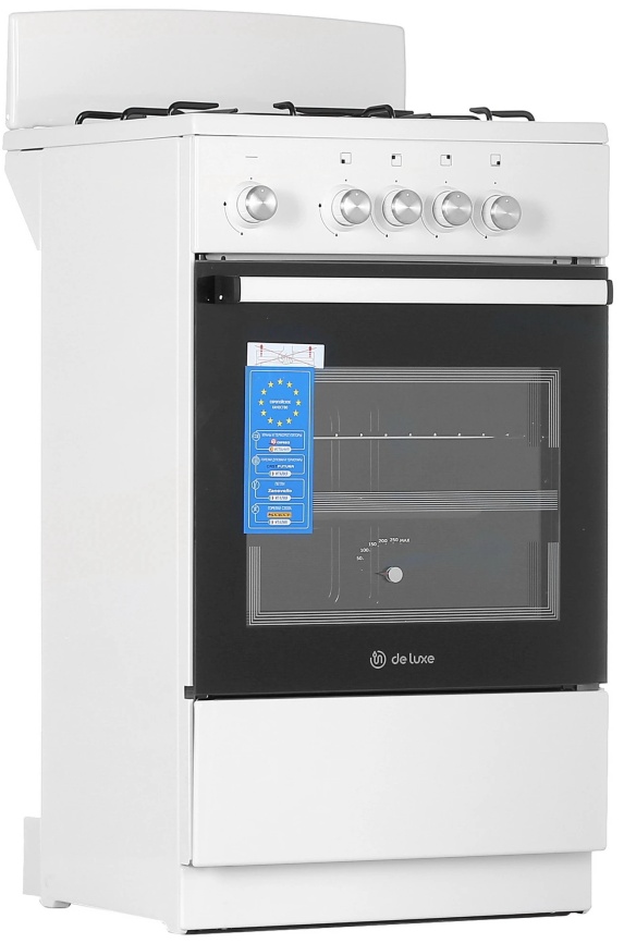 Газовая плита De luxe 5040.48г 50 см, 43 л, 4 конфорки, белый фото 2