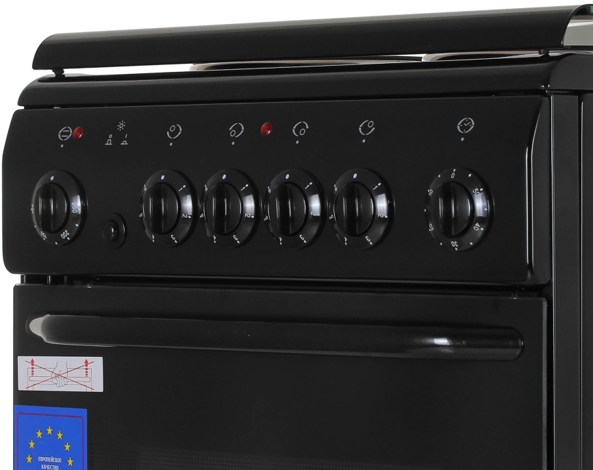 Электроплита De luxe 506004.03 экр-001 50 см, 54 л, 4 конфорки, черный фото 4