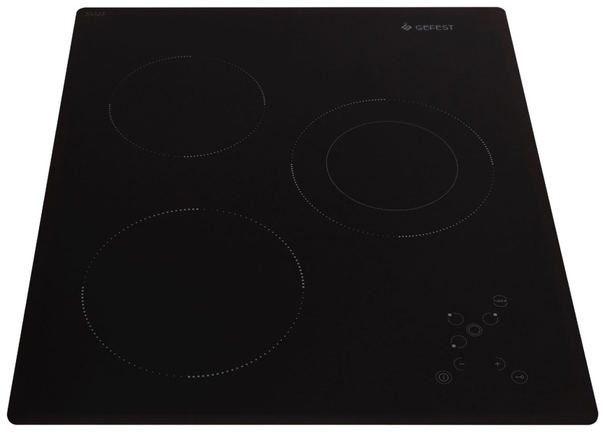 Электрическая варочная панель Gefest ПВЭ 4100 45 см, 3 конфорки стеклокерамика, черный фото 2