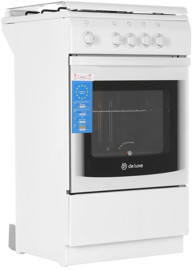 Газовая плита De luxe 5040.37 г к 50 см, 43 л, 4 конфорки, белый фото 6