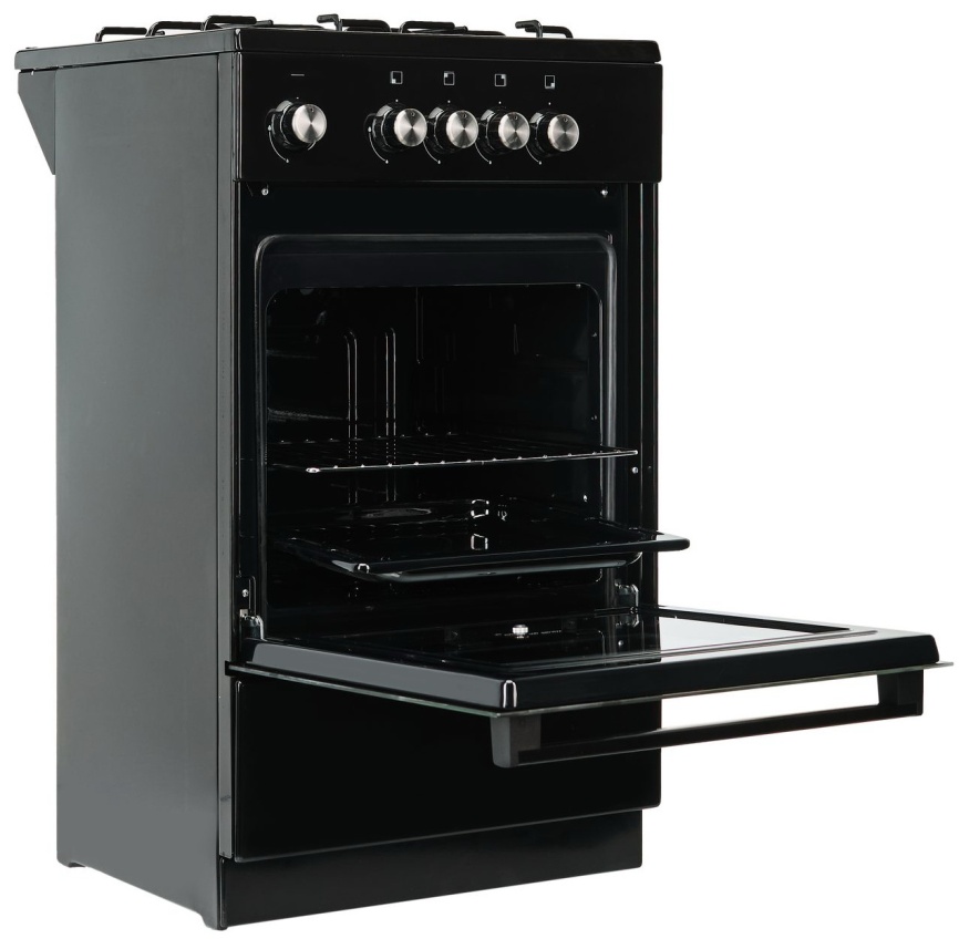 Газовая плита De luxe 5040.48г (щ)-011 50 см, 43 л, 4 конфорки, черный фото 5