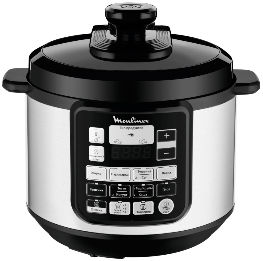 Мультиварка-скороварка Moulinex CE620D32, черный/серебристый фото 1