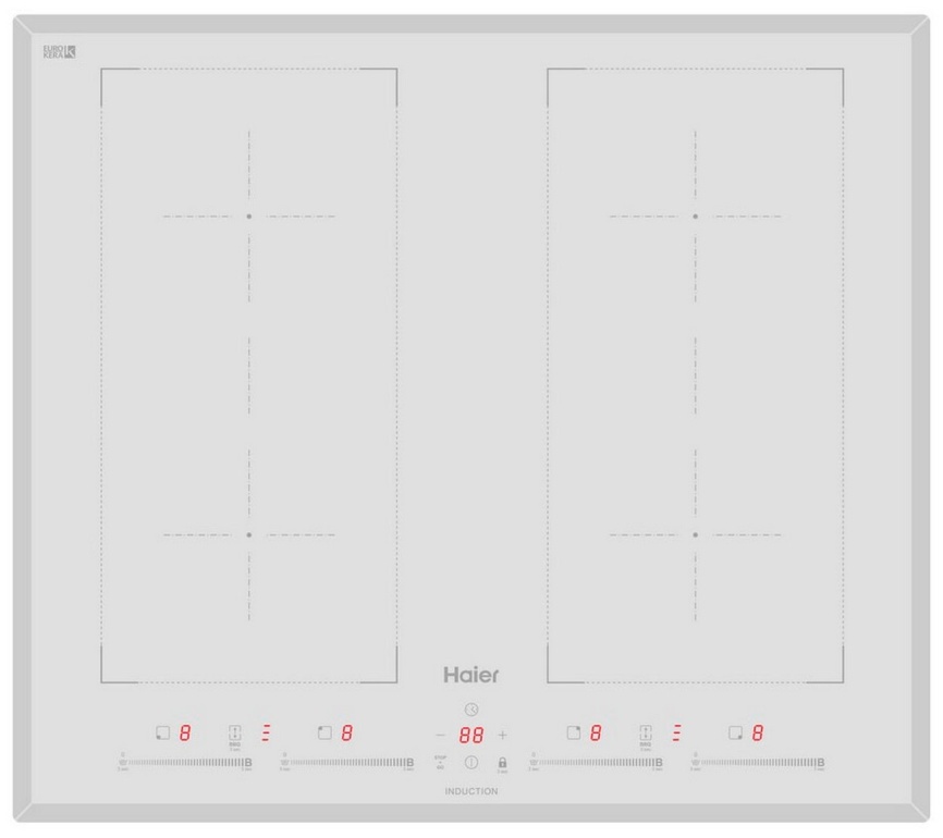 Электрическая варочная панель Haier HHY-Y64FFVW 59 см, 4 конфорки стеклокерамика, белый фото 1