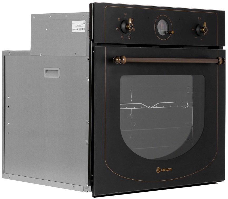 Электрический духовой шкаф De luxe 6006.05эшв-062 59 см, 58 л, гриль и конвекция, черный матовый фото 2