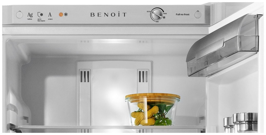 Двухкамерный холодильник Benoit 344 No frost, серебристый фото 3