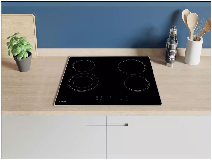 Электрическая варочная панель Candy CHXC64DAB 58 см, 4 конфорки стеклокерамика, черный фото 8
