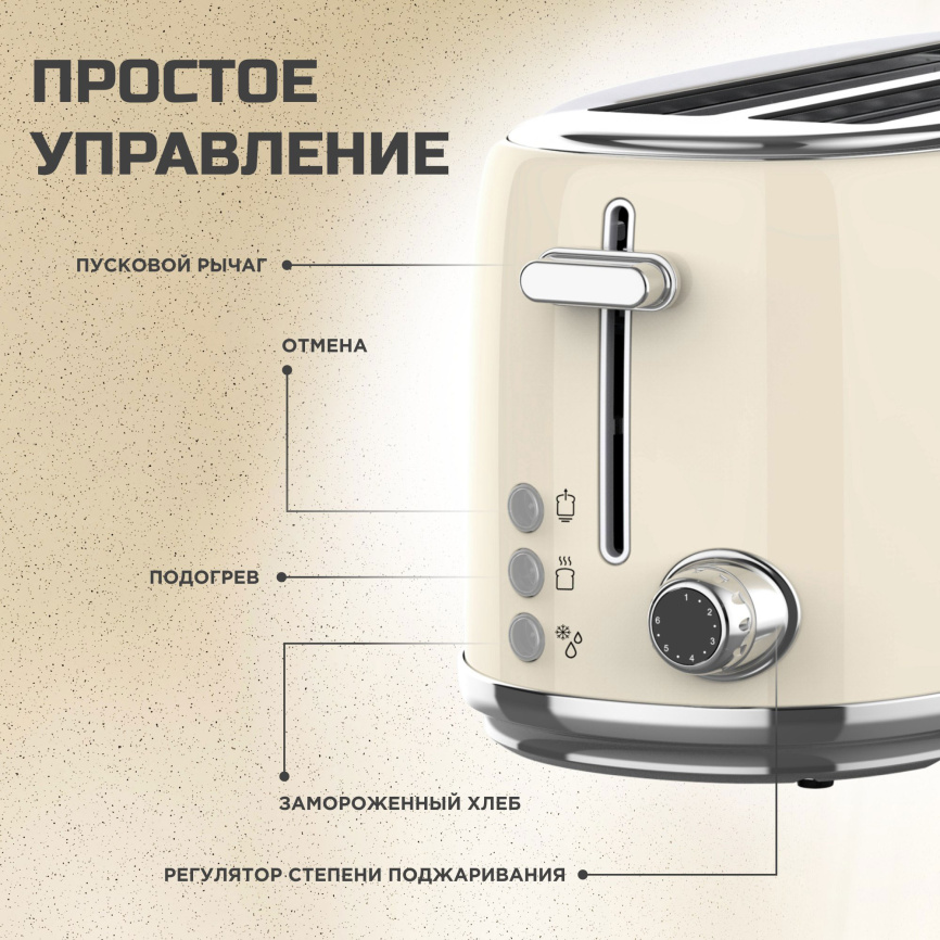 Тостер Tesler TT-430 BEIGE фото 6