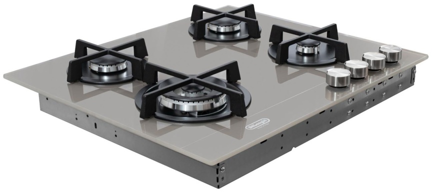 Газовая варочная панель De’Longhi NSL 460 T RUS 60 см, 4 конфорки электроподжиг газконтроль, кофейный фото 8