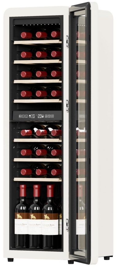 Винный шкаф Tesler CWC-308 IVORY 30 бутылок 86л с LED дисплеем, белый фото 11