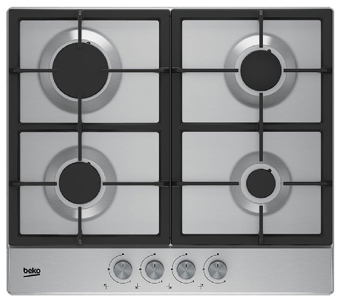 Газовая варочная панель Beko HIAG64225SX 58 см, 4 конфорки электроподжиг газконтроль, серебристый фото 1