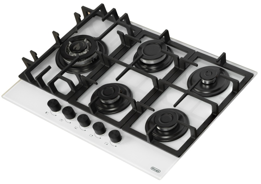 Газовая варочная панель De’Longhi GERMANA 7GW BB 69 см, 5 конфорок электроподжиг газконтроль, белый фото 6
