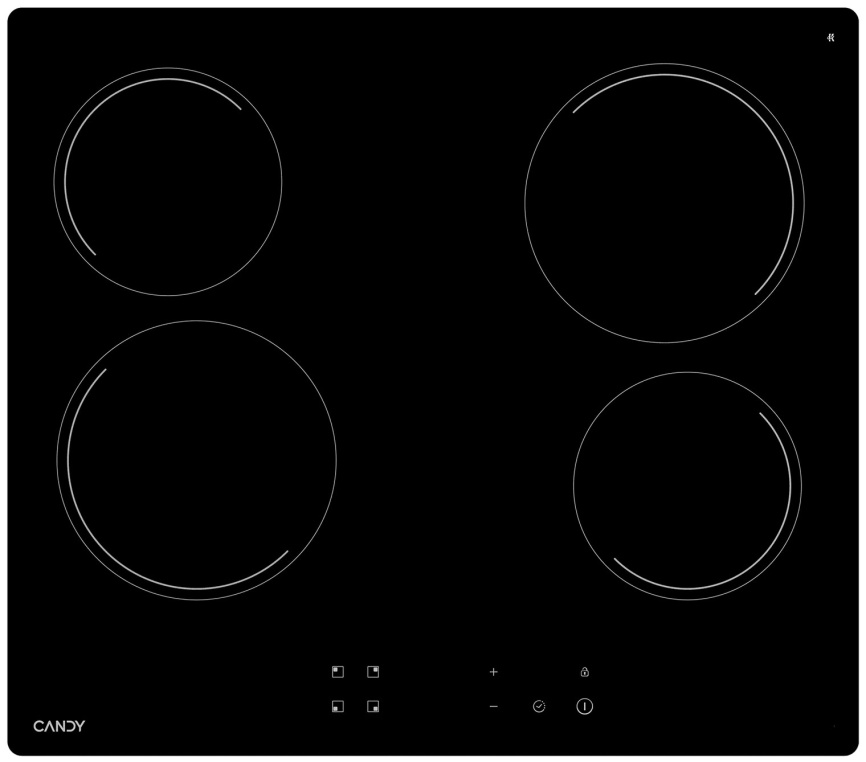 Электрическая варочная панель Candy CHXC64NB 58 см, 4 конфорки стеклокерамика, черный фото 1