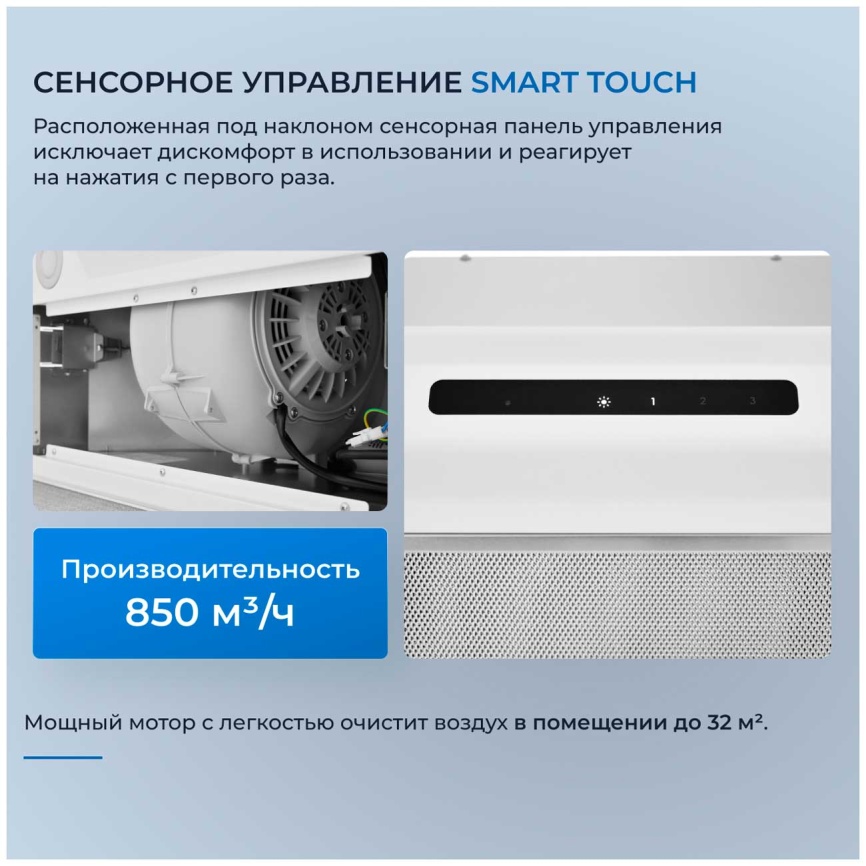 Вытяжка Zugel ZHI523W белая фото 3