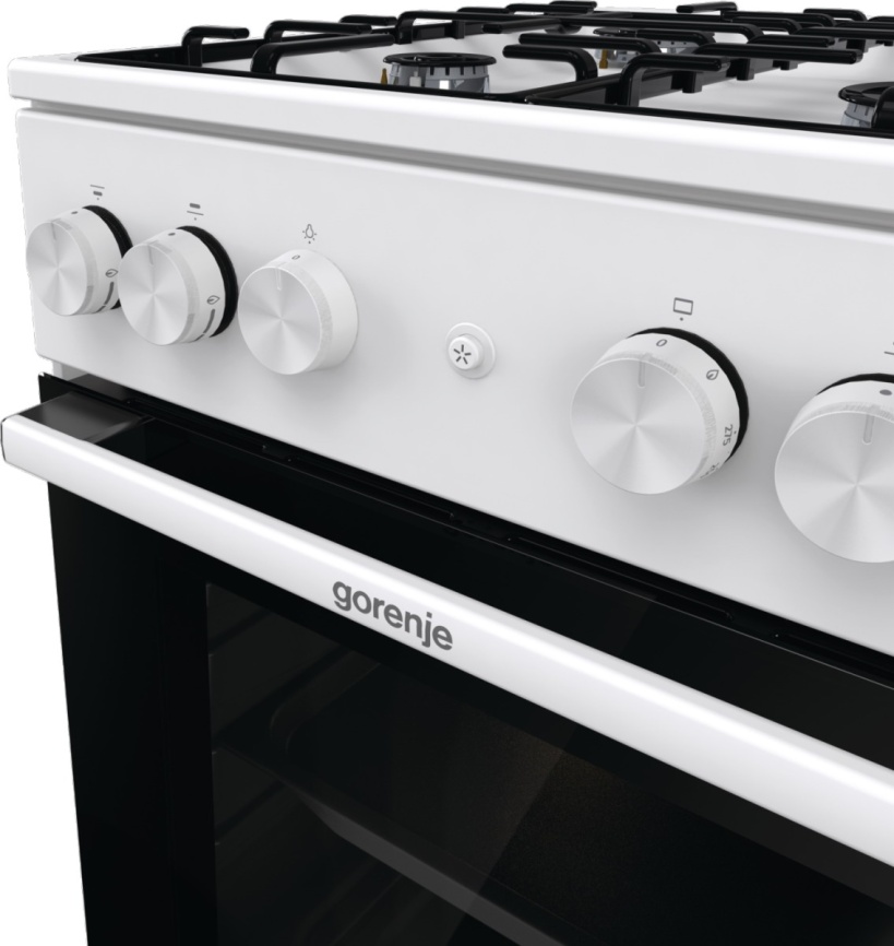 Газовая плита Gorenje GG5A12WH 50 см, 70 л, 4 конфорки, белый фото 6