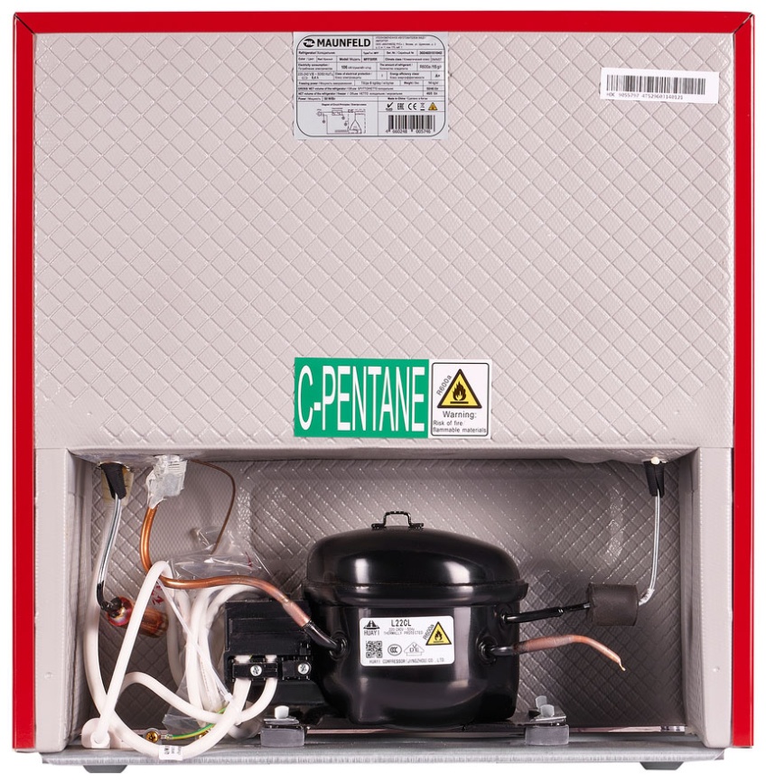 Мини-холодильник Maunfeld MFF50RR, красный фото 10