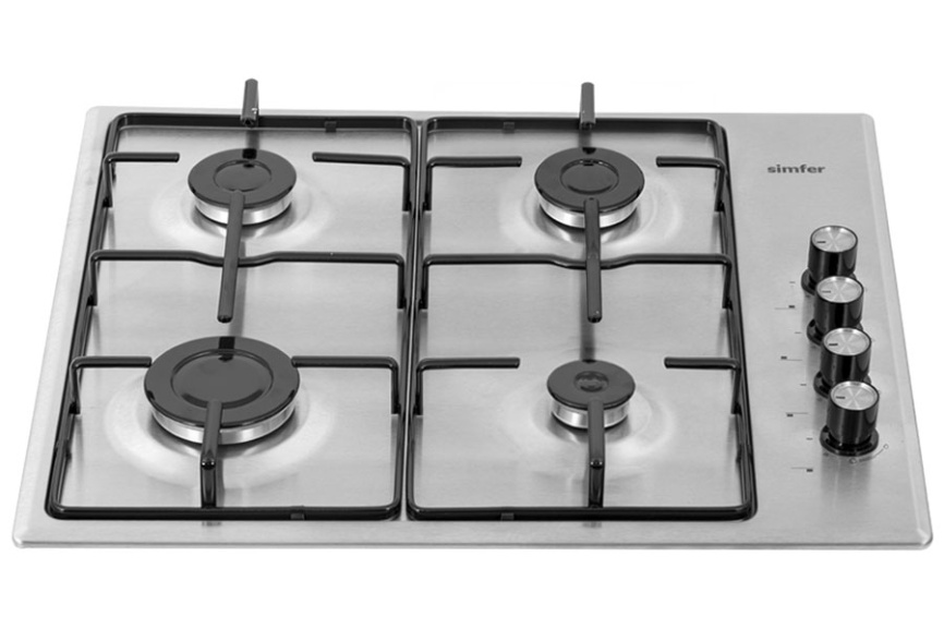 Газовая варочная панель Simfer H 60 Q 40 M 411 60 см, 4 конфорки электроподжиг, серебристый фото 2
