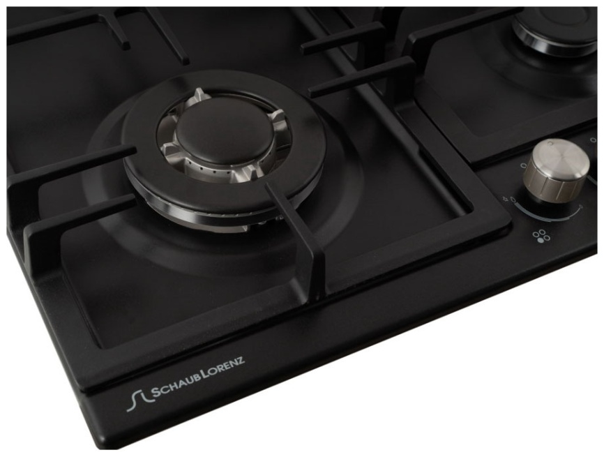 Газовая варочная панель Schaub Lorenz SLK GS6511 58 см, 4 конфорки электроподжиг, черный фото 4
